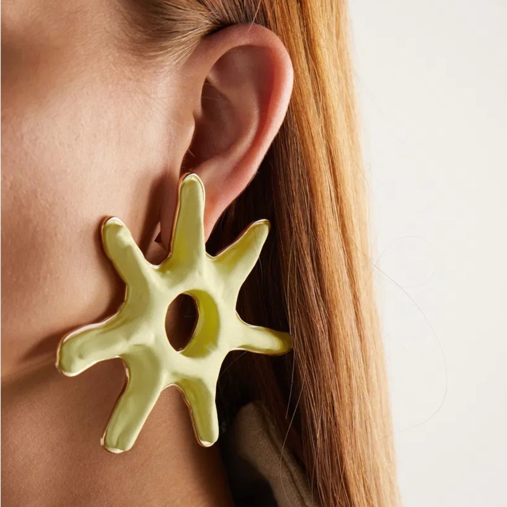Jacquemus Le Solei Gold Tone And Enamel Earrings - Picture 3 of 16